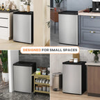Resenkos Upright Freezer, 3 Cu Ft Small Freezer with Reversible Single Door, Smart Thermostat Control, Apartment, Silver