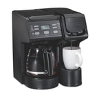 Hamilton Beach FlexBrew Coffee Maker, K Cup Pod Compatible Single Serve Coffee Maker & 12-Cup Coffee Pot, Black
