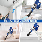Cordless Vacuum Cleaner,30Kpa 60Mins Stick Vacuum Cleaner with LED Touch Screen,Lightweight Vacuum for Home Pet Hair Carpet Hard Floors V11(Blue)
