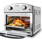 Plum Chef 13 Quart Air Fryer, Large Air Fryer Oven Toaster Combo w/ 60 Minute Timer , Convection Oven Countertop, Accessories, UL Certified, Nonstick, Accessories Included, 1500W, Sliver