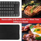 Techwood Indoor Smokeless Grill, 1500W, Black, Electric Portable Korean BBQ Grill with Tempered Glass Lid