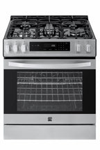 Kenmore 5.6 Cu. Ft. Front-Control 5 Burner Gas Range with Oven, Storage Drawer, Large Window, Dishwasher Safe Cast Iron Grates
