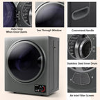 Resenkos 1.5 Cu .ft Clothes Dryer with with Stainless Steel Wall Mount-Gray, Portable Clothes Dryer, Compact Dryer for laundry
