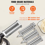 KFFKFF Pasta Maker Attachment for All Kitchenaid Mixers, Kitchen Aid Stand Mixer Set Accessories with 3 Shafts Including Dough Roller Spaghetti Cutter Fettuccine