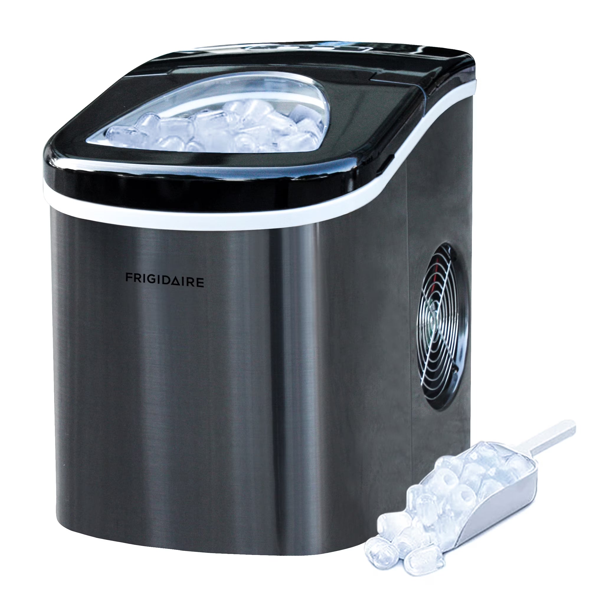 Frigidaire 26 lb. Countertop Ice Maker EFIC117-SS, Red Stainless Steel