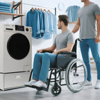 Equator All-in-One Washer Dryer VENTED-DRY 30% FASTER than Condense 15lb 110V with pedestal, Adjustable legs and Sanitize Cycle