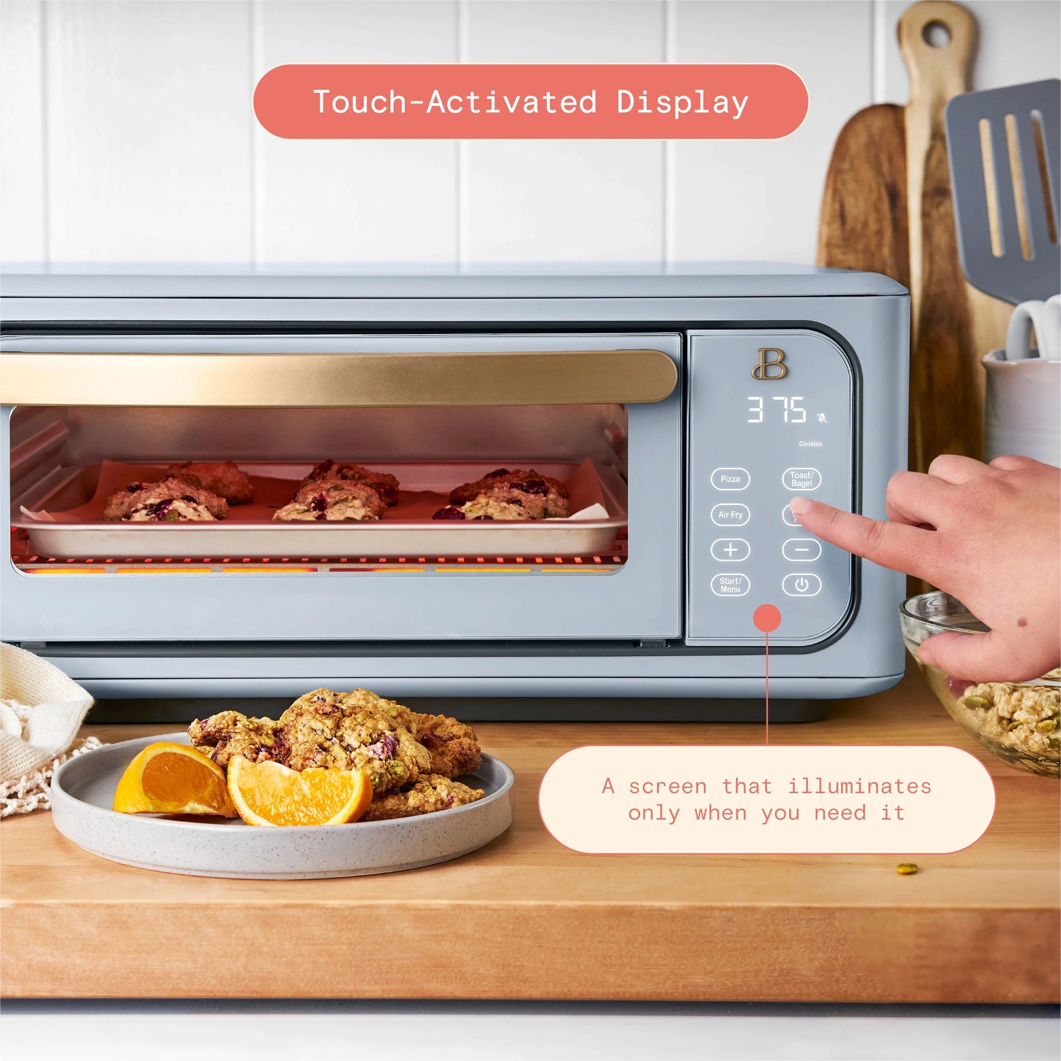 Beautiful Infrared Air Fryer Toaster Oven, 9-Slice, 1800 W, White Icing by Drew Barrymore