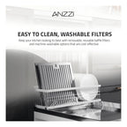 Anzzi RH-AZ0391TSS 36 in. 600 CFM 4-Speed Stainless Steel Under Cabinet Convertible Residential Range Hood with LED Lamp