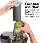 Hamilton Beach Big Mouth Easy Clean Juicer Machine for Fruits and Vegetables with Extra Large Chute, Extractor de Jugos, Stainless Steel