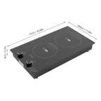 Electric Hob Cook Top Stove 110V Induction Cooktop 2 Burners Ceramic Cooktop