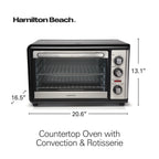 Hamilton Beach Countertop Toaster Oven with Convection & Rotisserie, Extra Large Capacity, Black