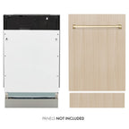 Zline Dwvz-18-G 18" Wide 10 Place Setting Built-In Panel Ready Top Control Dishwasher -