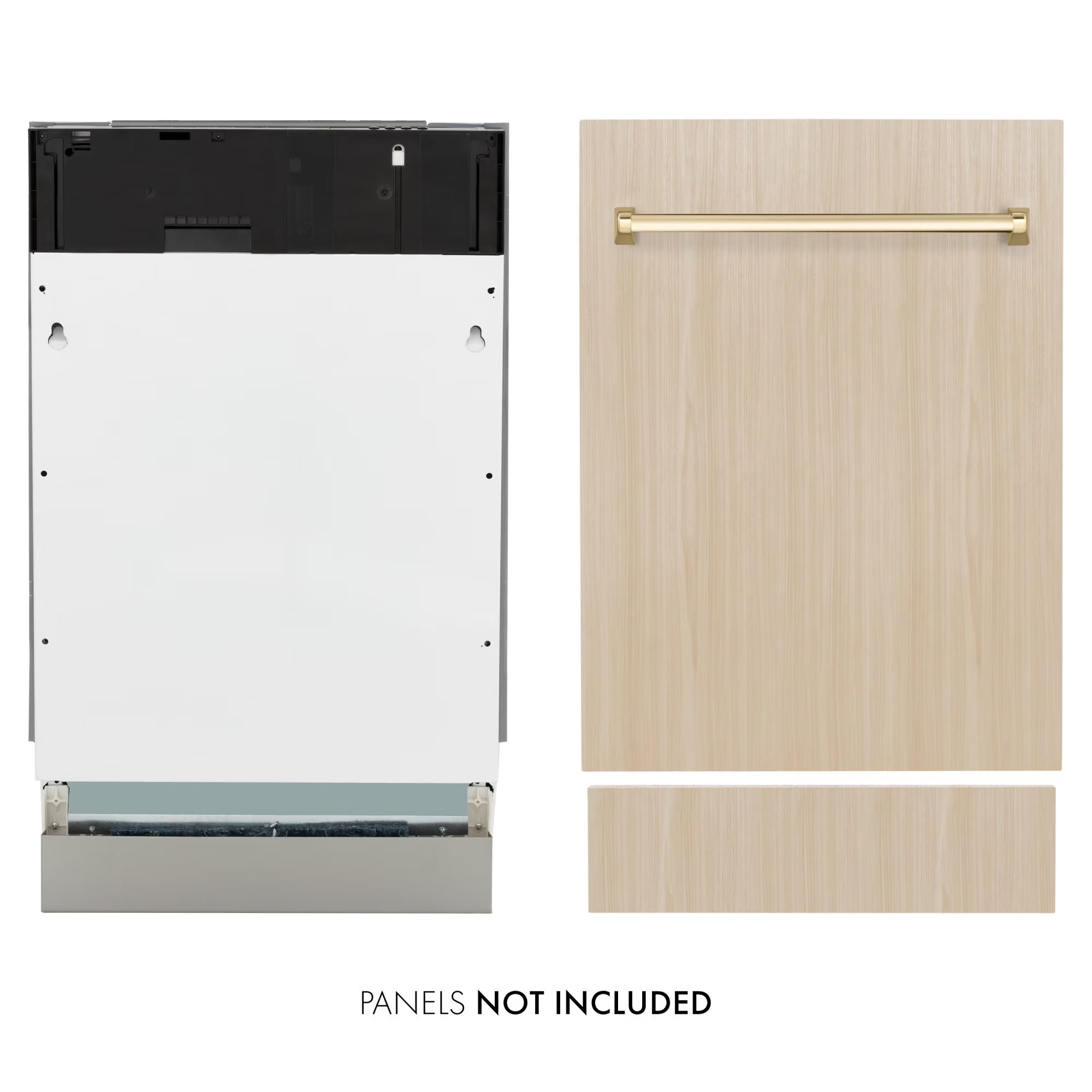 Zline Dwvz-18-G 18" Wide 10 Place Setting Built-In Panel Ready Top Control Dishwasher -
