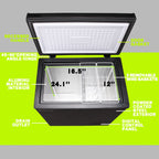 DEMULLER 4.0 Cu.ft Deep Chest Freezer Mini Freezers Top Open Door Rmovable Storage Baskets New Black