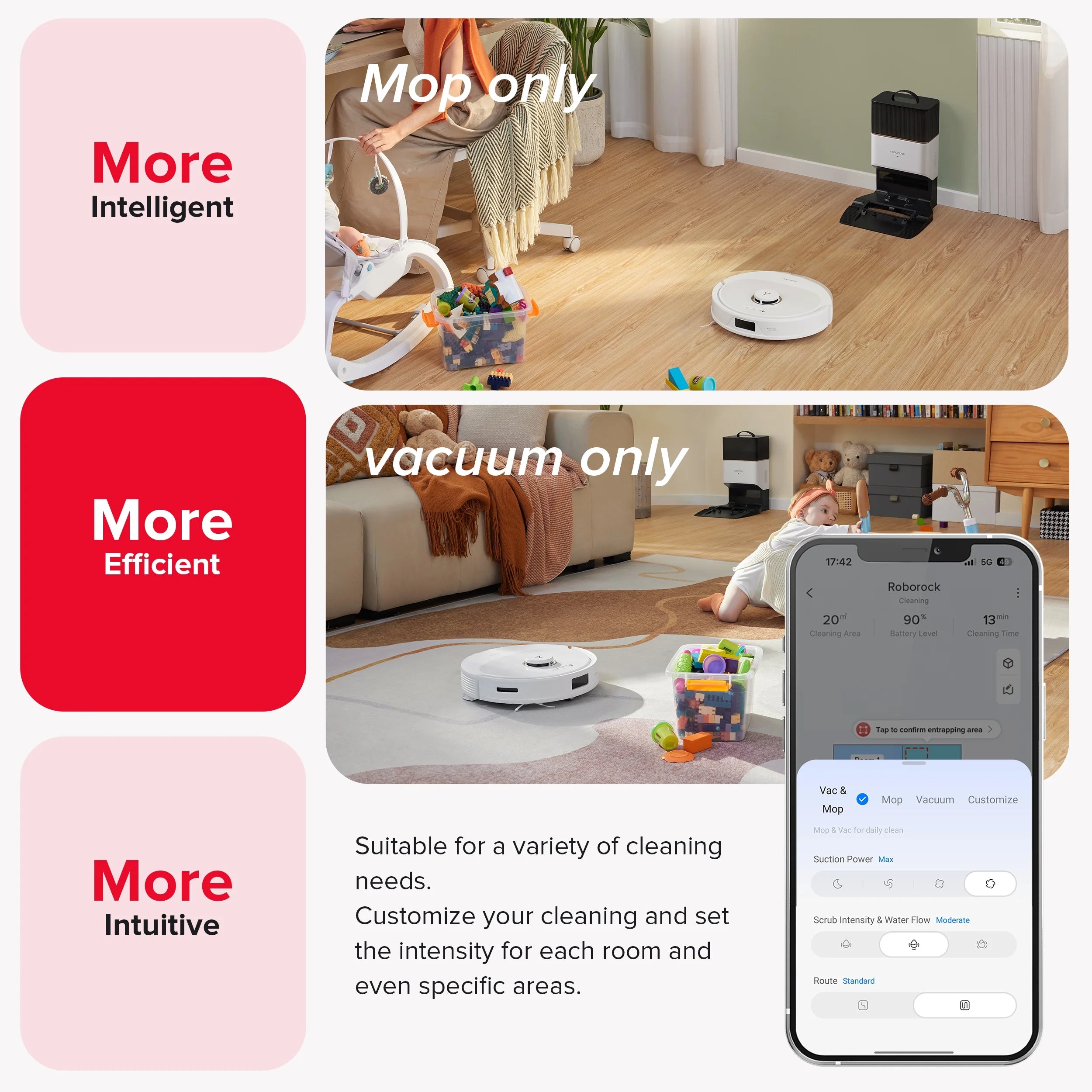 Roborock Q8 Max+ Robot Vacuum and Mop with Self-Emptying, Obstacle Avoidance, LiDAR Navigation, 5500Pa Suction Power, and App Control