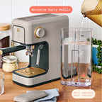 Beautiful Slim Espresso Machine with 20-Bar Pressure, Black Sesame by Drew Barrymore