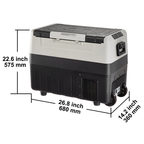 BENTISM Car Refrigerator 58Qt, 12v Portable Freezer with  Dual Zone, 12/24V DC & 110-240V AC Electric Cooler with -4a??-50a?? Cooling Range, for Car Truck Vehicle RV Boat