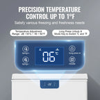 KFFKFF  3.88 Cu.ft / 110L Small Top-Open Chest Freezer with Adjustable  ?Temperature Control 2 Removable Storage Baskets, Freestanding