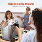 KFFKFF Tabletop Ice Cube Machine, Produces 32 Ice Cubes in 15 Minutes, 46lbs Daily Output, Self-Cleaning and Portable, Easy Ice Transfer, 3 Different Ice Cube Sizes, Ideal for Home, Kitchen, Office
