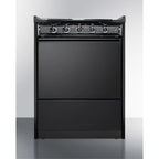 24" wide slide-in style electric coil range in black