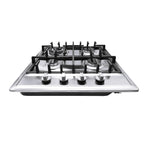 Stainless Steel 4-Burner Gas Stove, 3.0KW+1.75KW+1.0KW, Built-In Cooktop with Rotary Switch for Homes, Restaurants