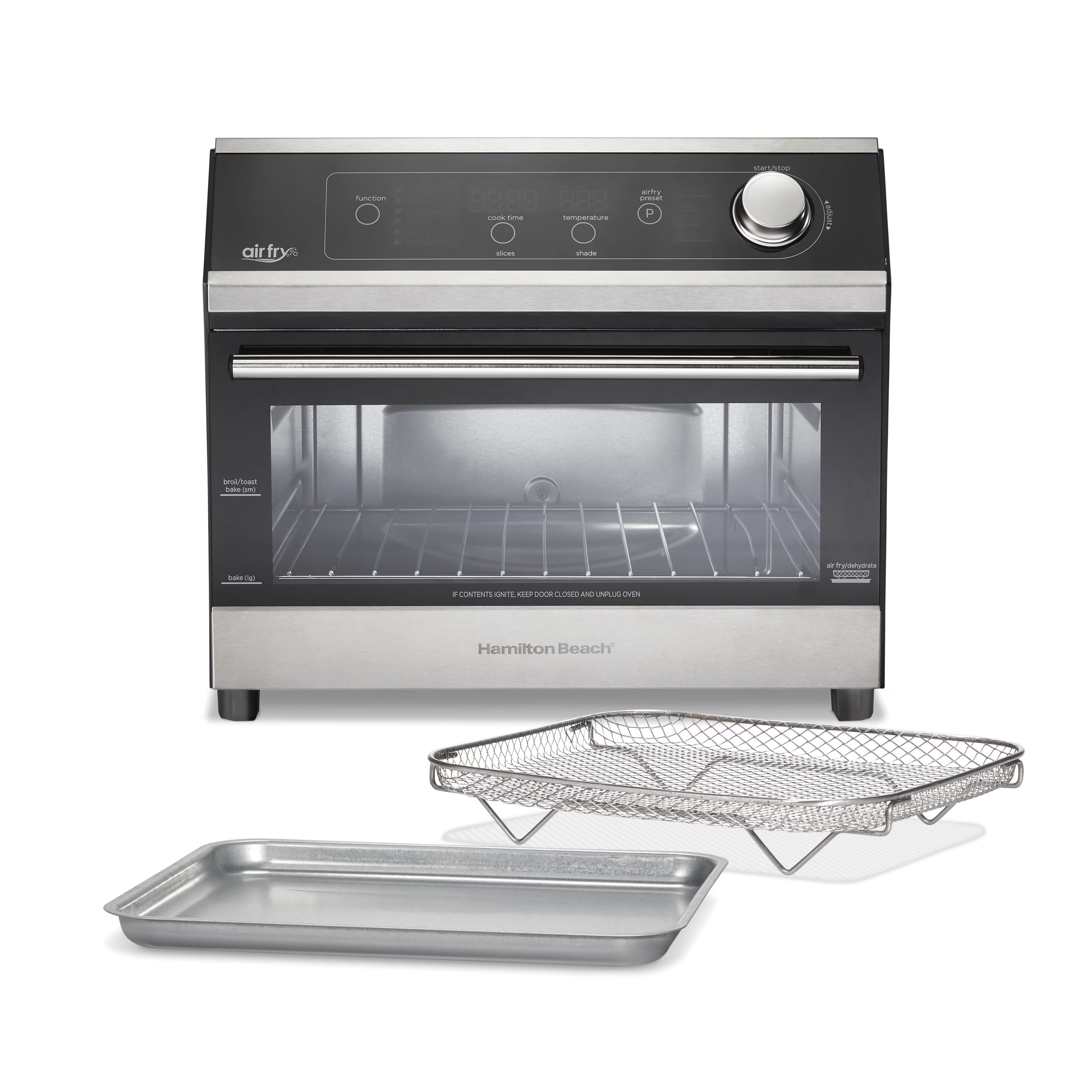 Hamilton Beach Digital Air Fryer Toaster Oven Combo, 10 Ways to Cook, 4 Preset Functions, 1800 Watts, Stainless Steel