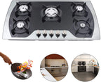 ANQIDI LPG/NG Gas Cooktop 5 Burners Gas Hobs Built-in Automatic Pulse Ignition Gas Stove Kitchen Cooker (35.4")
