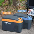 Setpower AB15 12 Volt Refrigerator,16 Quart(15L) Electric Cooler,Portable Car Refrigerator RV Fridge,12v Cooler for Camping,Travel,RV,Vehicles,MPV,SUV,Van;3-Year Warranty (Blue)