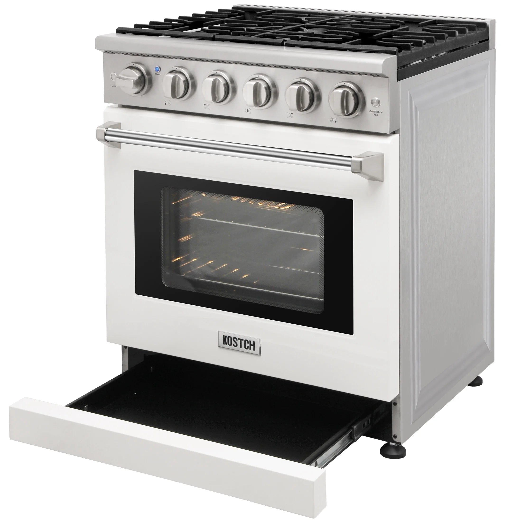 KOSTCH 30-in 5 burners 4.55-cu ft Convection Oven Freestanding Liquid Propane Gas Range ( Stainless steel )