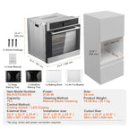 KFFKFF Solo Wall Oven, 24" Electrically Integrated Wall Oven with 16 Culinary Functions, 2.68 Cu.Ft Electric Wall Ovens with Timing Device, 3150W Electric Oven inclusive of Baking Rack and Tray