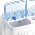 Wash Machine 17.6LBS Mini Compact Twin Tub Laundry Washer Spin Dryer Save Time