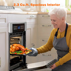 Empava 24 inch Electric Single Wall Oven 10 Cooking Functions with Convection - Touch Control in Stainless Steel