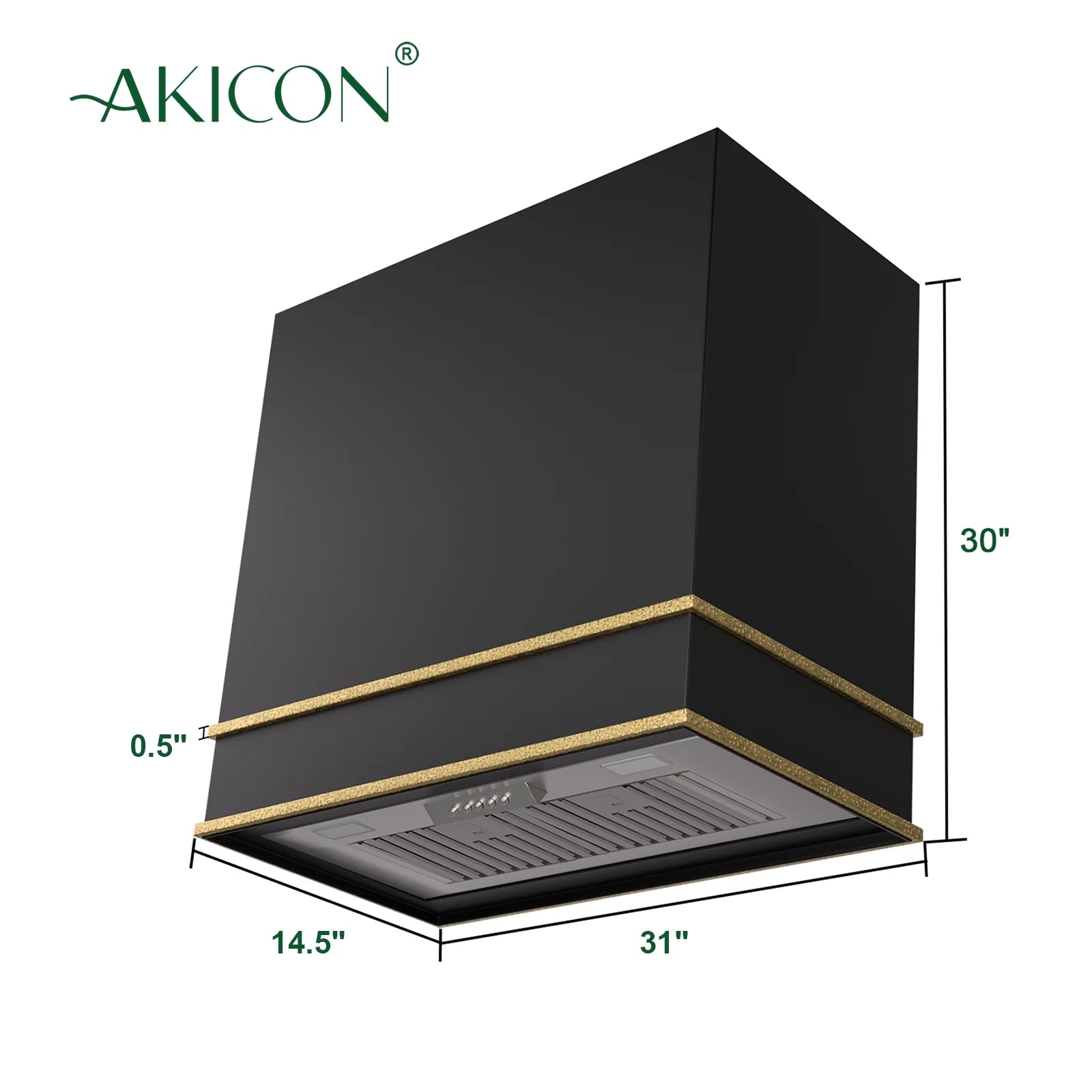 Akicon Range Hood 30 Inch, 600 CFM Ducted Vent Hood, Stainless Steel Box Kitchen Hood with 2 LED Lights, Removable Baffle Filters, Stove Hood Vent for Kitchen, 3 Speeds, Wall Mounted (AK-HS30HB-JBC)