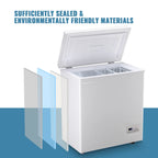 DEMULLER Chest Freezer 5.0 Cu. ft Removable Stainless Steel Basket Mini Freezer White YX-110