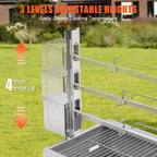 LUXOAK Electric BBQ Rotisserie Grill Kit, 46" 132 Lbs Capacity, 45W Motor, Height-Adjustable Stainless Steel Pig Roaster with Triangular Stability Support Stand for Pig Lamb