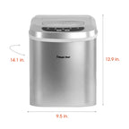 Magic Chef Brand - New Model MCIM22SV 27 lb. Capacity Portable Ice Maker (Silver) Bullet Ice Cubes