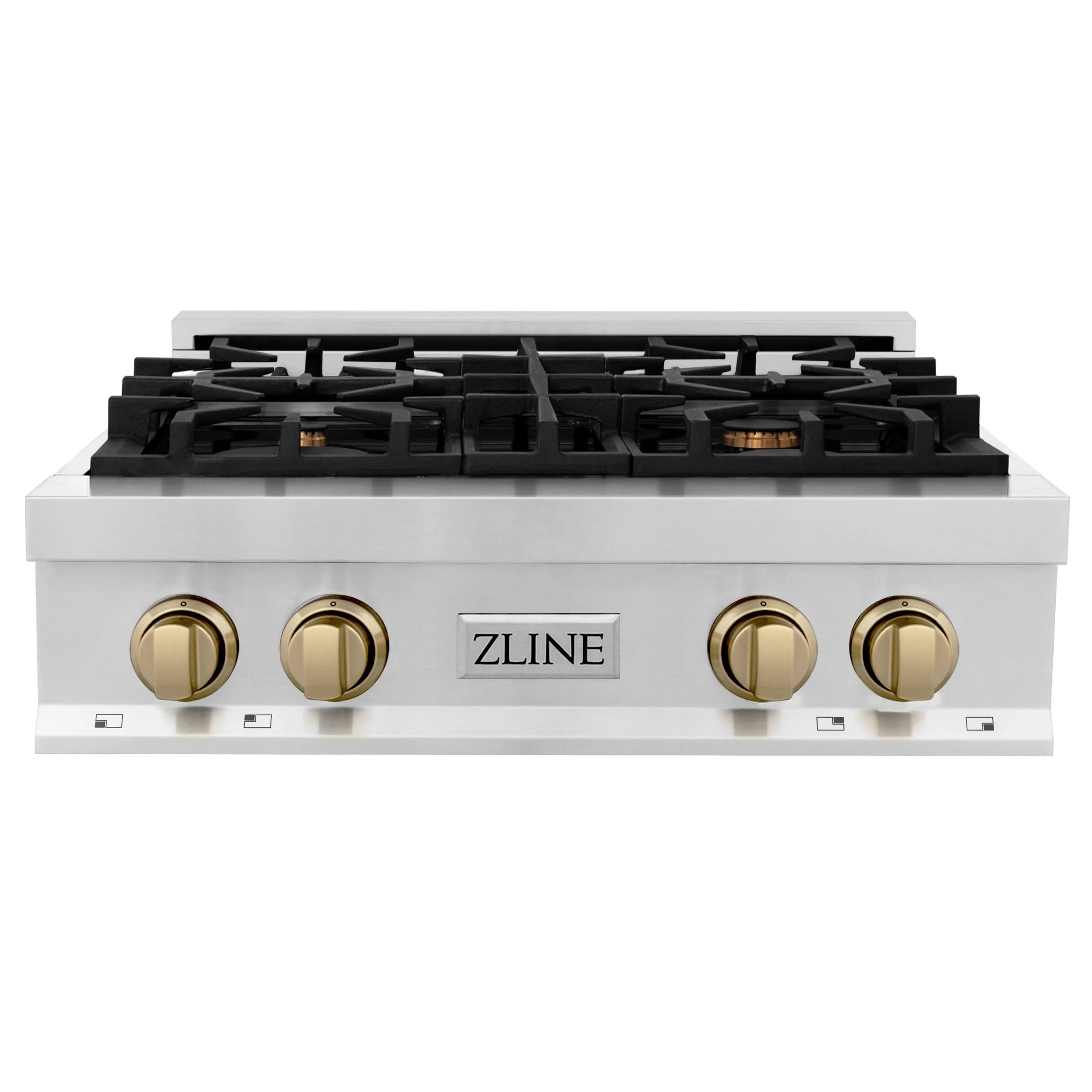ZLINE 30 in. Autograph Edition Rangetop in DuraSnow Stainless Steel with Matte Black Accents (RTSZ-30-MB)