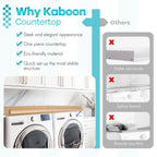 Kaboon Washer Dryer Countertop with Edge Rails, 27.5" x 54", Light Walnut