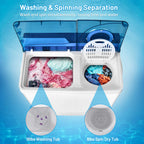 Costway 26lbs Portable Semi-automatic Washing Machine W/Built-in Drain Pump Grey
