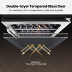 Whynter 24'' Beverage Refrigerator Cooler, 140 Cans Beverage Fridge, Built in or Freestanding Beverage Center with Stainless Steel Door