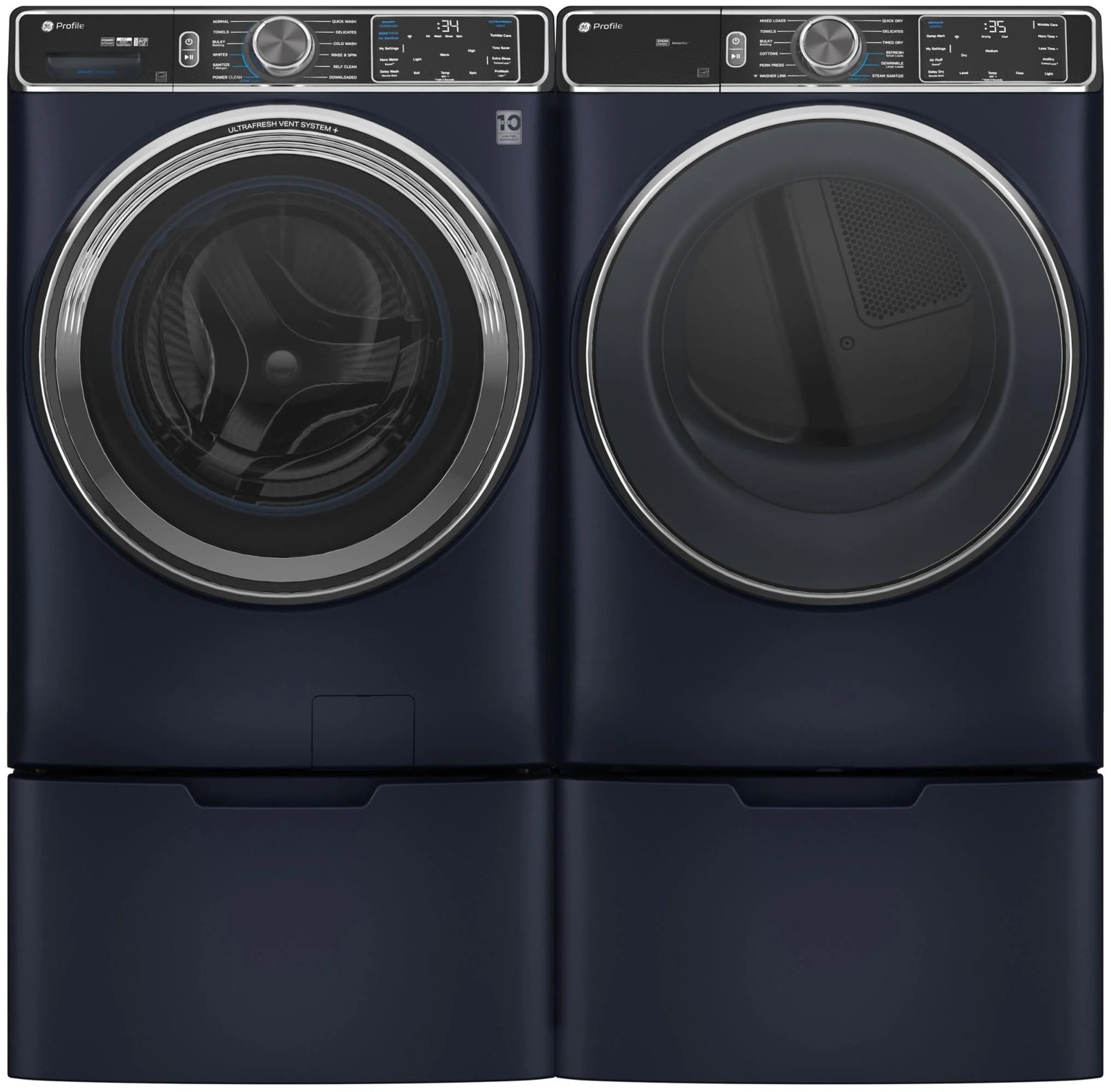 Ge Profile Pfd87gs 28" Wide 7.8 Cu. Ft. Energy Star Certified Gas Dryer - Blue