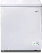 TABU Chest Freezer, 10.0 Cu ft Deep Freezer with Removable Basket, Adjustable Temperature, Compact Freezer with Top Open Door (White)