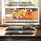Double Induction Cooktop 1800W Induction Stove Top 2 Burners for Cooking, Sumaki Built-in Electric Cooktops With 9 Power Levels