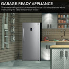 Whynter UDF-139SS 13.8 cu.ft. Energy Star Digital Upright Convertible Deep Freezer/Refrigerator - Stainless Steel
