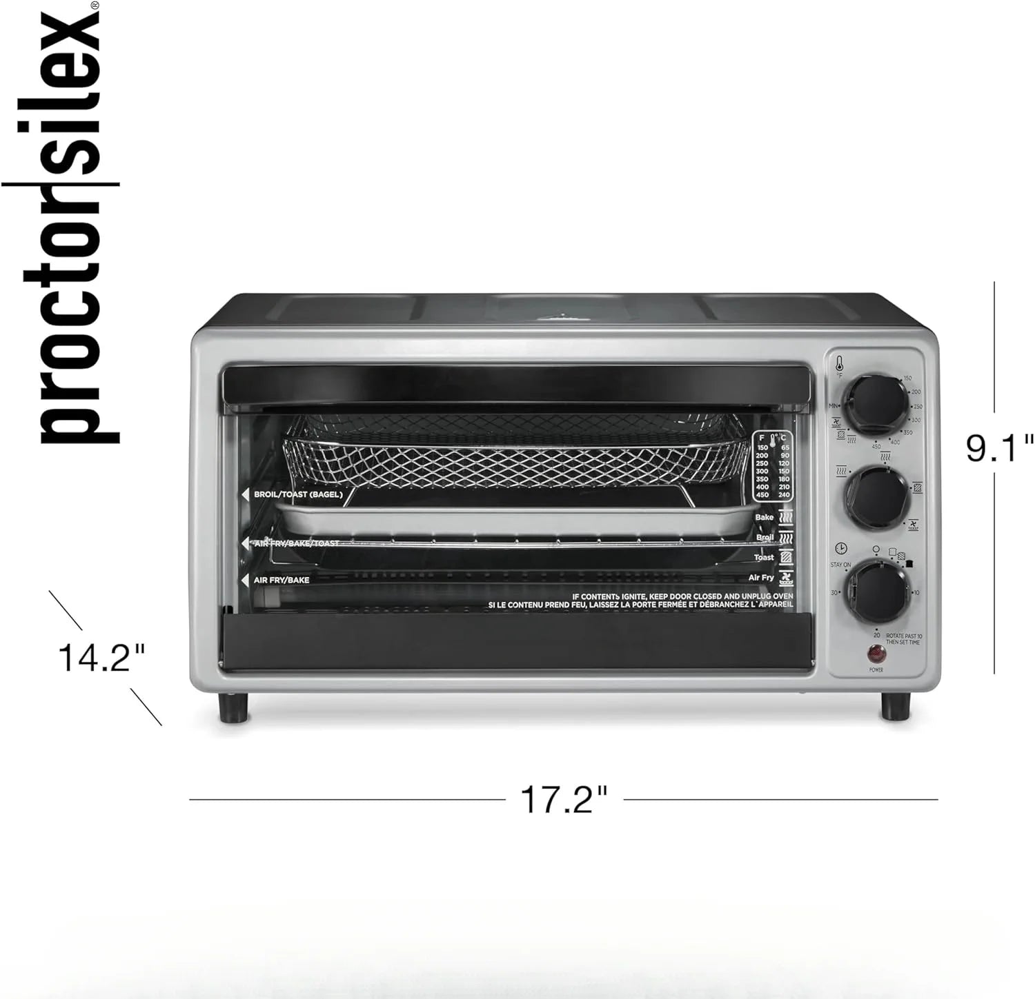 Simply-Crisp Air Fryer Toaster Oven Combo, 4-in-1 Countertop Convection Oven with Bake & Broil, Fits 6 Slices Bread or 12" Pizza, Auto Shutoff, Black