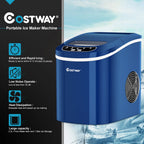 Costway Silver Portable Compact Electric Ice Maker Machine Mini Cube 26lb/Day