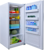 Smad 13.8 Cu ft Refrigerator White Freestanding Upright Counter Depth Freezer Garage Ready