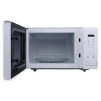 Open Box Magic Chef 0.9 Cubic Feet 900 Watt Stainless Microwave Oven, White