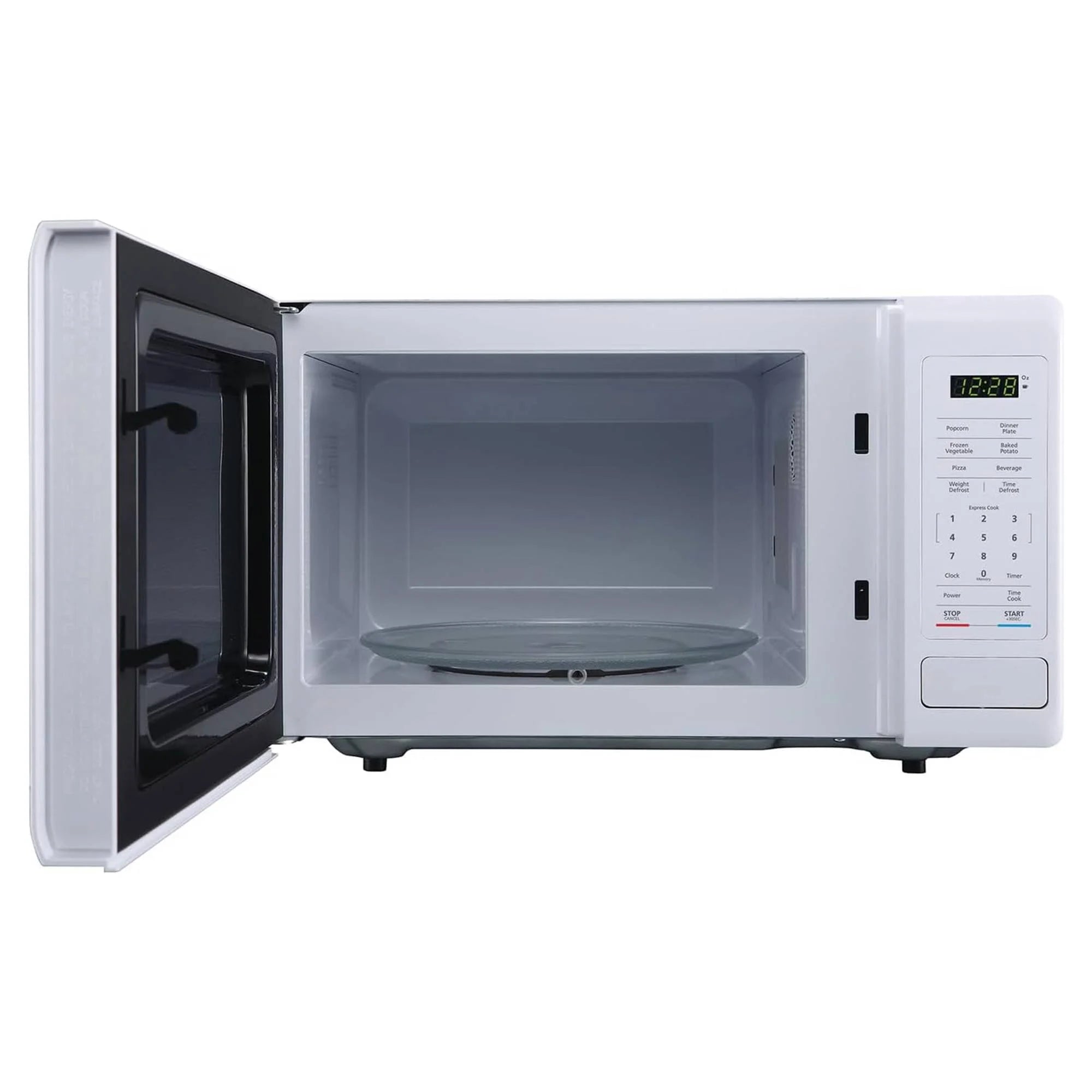 Open Box Magic Chef 0.9 Cubic Feet 900 Watt Stainless Microwave Oven, White