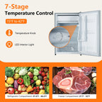 4.3 Cu.Ft Mini Fridge With Freezer, Single Door Mini Fridge w/7 Settings Temperature Adjustable, Mini Refrigerator for Apartment, Bedroom, Office, Dorm, Grey